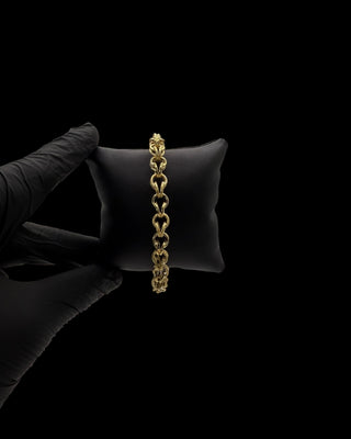 Bracelet maille gros sirop sable et lisse 8mm 21cm - TRANSAC'OR