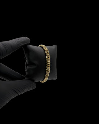 Bracelet maille américaine 8mm 19cm Bijoux or 18K - TRANSAC'OR