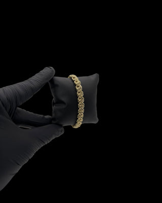 Bracelet maille macaron 8MM 19CM Bijoux or 18K - TRANSAC'OR