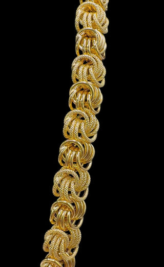 Bracelet maille macaron sablé et lisse 10mm 20cm Bijoux or 18K - TRANSAC'OR