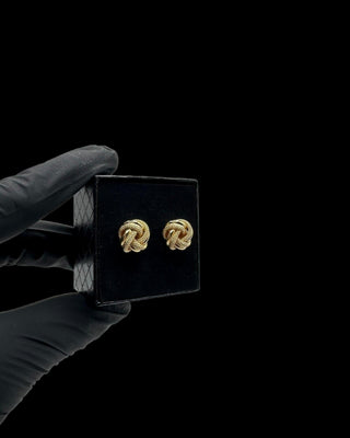 Nœuds sablé & lisse 12mm Bijoux or 18K - TRANSAC'OR