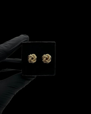 Nœuds sablé & lisse 12mm Bijoux or 18K - TRANSAC'OR