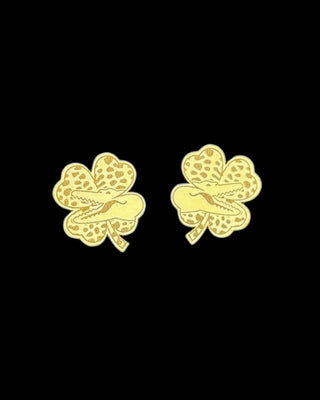 Boucles d’oreilles trèfle croco 15mm