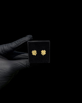 Boucles d’oreilles trèfles croco 10mm