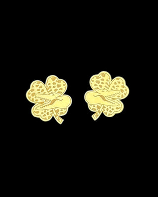 Boucles d’oreilles trèfles croco 10mm