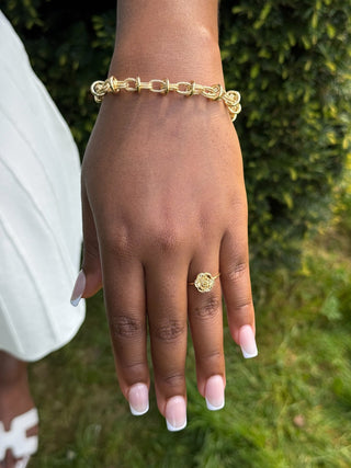 Bague fleur diamanté 10mm Bijoux or 18K - TRANSAC'OR