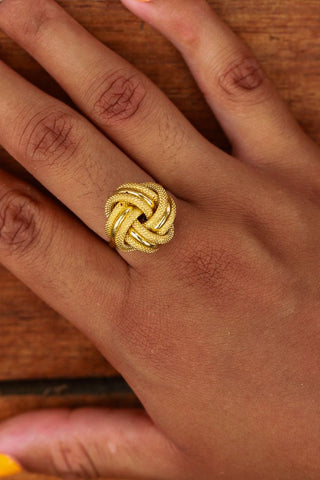 Bague gros nœuds sablé 18mm Bijoux or 18K - TRANSAC'OR