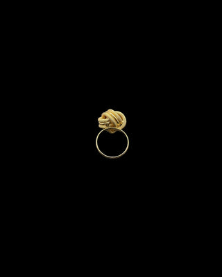 Bague gros nœuds sablé 18mm Bijoux or 18K - TRANSAC'OR