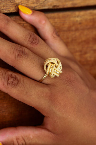 Bague gros nœuds sablé 18mm Bijoux or 18K - TRANSAC'OR