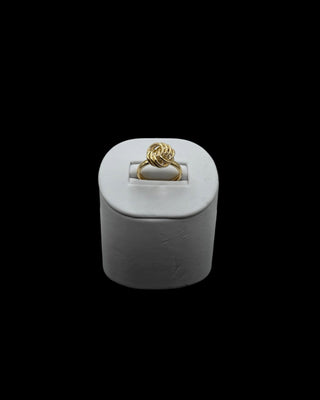 Bague maille macaron sablé et lisse 12mm Bijoux or 18K - TRANSAC'OR