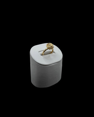 Bague maille macaron sablé et lisse 12mm Bijoux or 18K - TRANSAC'OR
