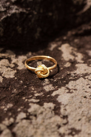 Bague nœuds 8mm sablé lisse Bijoux or 18K - TRANSAC'OR