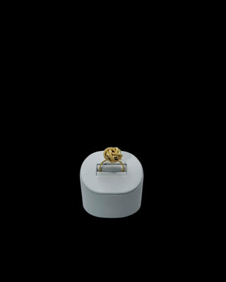 Bague nœuds sablé et lisse 15mm Bijoux or 18K - TRANSAC'OR
