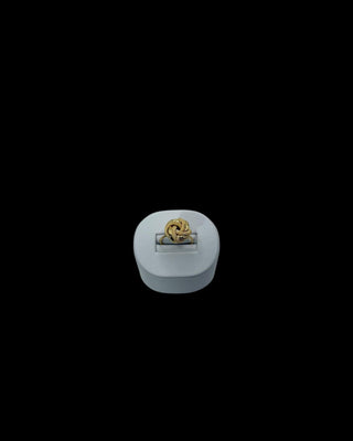 Bague nœuds sablé et lisse 15mm Bijoux or 18K - TRANSAC'OR