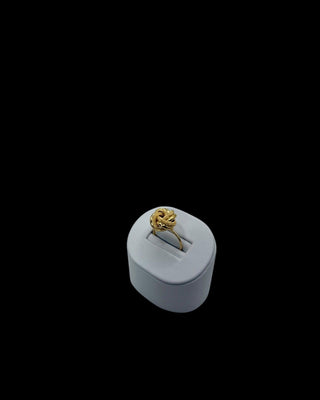 Bague nœuds sablé et lisse 15mm Bijoux or 18K - TRANSAC'OR