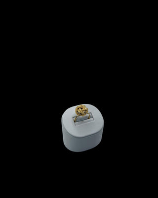 Bague nœuds sablé et lisse 15mm Bijoux or 18K - TRANSAC'OR