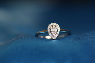 Bague poire diamants naturel 0.15 carats en or blanc 18k Bijoux or 18K - TRANSAC'OR