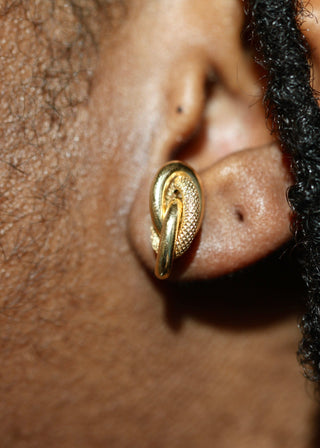 Boucles d'oreilles forçat sablé et lisse 10mm Bijoux or 18K - TRANSAC'OR