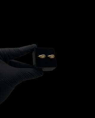 Boucles d'oreilles forçat sablé et lisse 10mm Bijoux or 18K - TRANSAC'OR