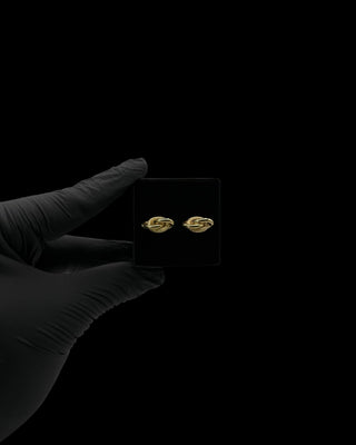 Boucles d'oreilles forçat sablé et lisse 10mm Bijoux or 18K - TRANSAC'OR