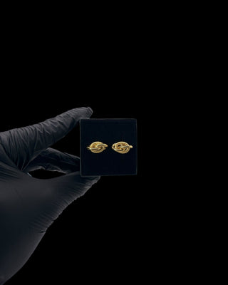 Boucles d'oreilles forçat sablé et lisse 10mm Bijoux or 18K - TRANSAC'OR