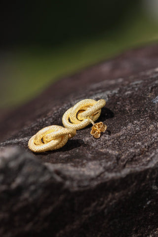 Boucles d’oreilles forçat satinée 12mm Bijoux or 18K - TRANSAC'OR