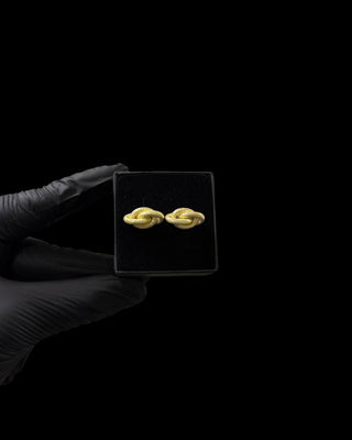Boucles d’oreilles forçat satinée 12mm Bijoux or 18K - TRANSAC'OR