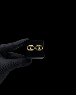 Boucles d’oreilles grain café pépite 16mm Bijoux or 18K - TRANSAC'OR