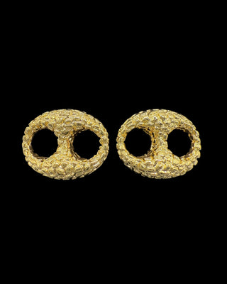 Boucles d’oreilles grain café pépite 16mm Bijoux or 18K - TRANSAC'OR