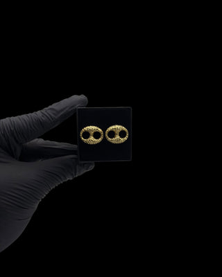 Boucles d’oreilles grain café pépite 16mm Bijoux or 18K - TRANSAC'OR