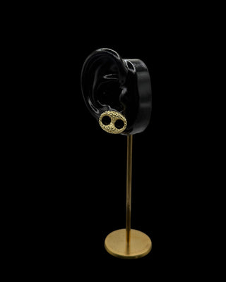 Boucles d’oreilles grain café pépite 16mm Bijoux or 18K - TRANSAC'OR