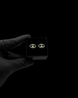 Boucles d’oreilles graine de café nuggets 10mm Bijoux or 18K - TRANSAC'OR
