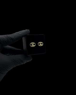 Boucles d’oreilles graine de café nuggets 10mm Bijoux or 18K - TRANSAC'OR