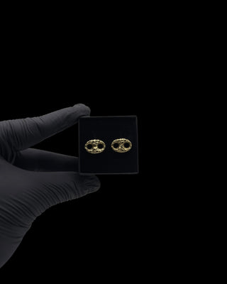 Boucles d’oreilles graine de café nuggets 12mm Bijoux or 18K - TRANSAC'OR