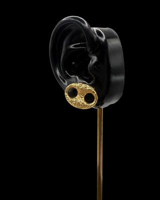 Boucles d’oreilles graine de café nuggets 16mm Bijoux or 18K - TRANSAC'OR
