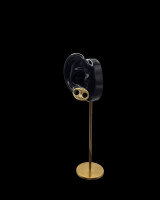 Boucles d’oreilles graine de café nuggets 16mm Bijoux or 18K - TRANSAC'OR