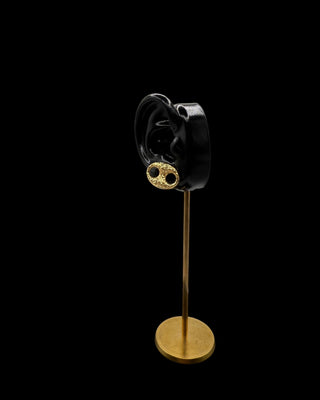 Boucles d’oreilles graine de café nuggets 16mm Bijoux or 18K - TRANSAC'OR