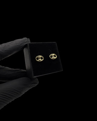 Boucles d’oreilles graine de café nuggets 8mm Bijoux or 18K - TRANSAC'OR