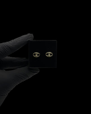 Boucles d’oreilles graine de café nuggets 8mm Bijoux or 18K - TRANSAC'OR