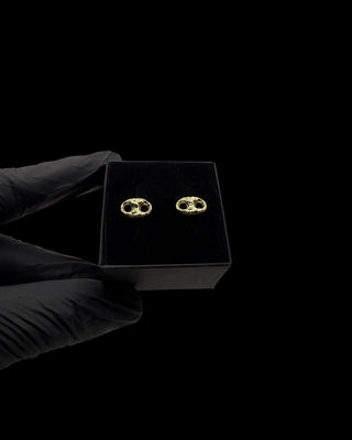 Boucles d’oreilles graine de café nuggets 8mm Bijoux or 18K - TRANSAC'OR