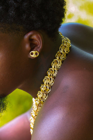 Boucles d’oreilles graine de café semi pépite 13mm Bijoux or 18K - TRANSAC'OR