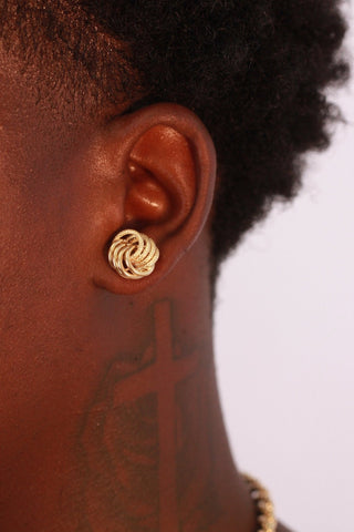 Boucles d'oreilles macaron sablé & lisse 14mm Bijoux or 18K - TRANSAC'OR