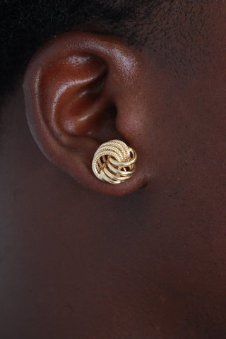 Boucles d'oreilles macaron sablé & lisse 14mm Bijoux or 18K - TRANSAC'OR