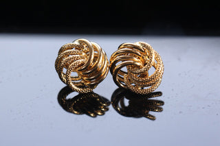 Boucles d'oreilles macaron sablé & lisse 14mm Bijoux or 18K - TRANSAC'OR