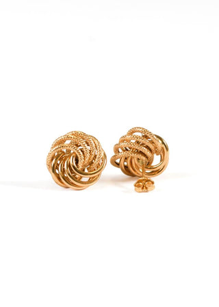 Boucles d'oreilles macaron sablé & lisse 14mm Bijoux or 18K - TRANSAC'OR