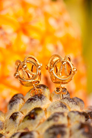 Boucles d'oreilles maille cyclone 12MM Bijoux or 18K - TRANSAC'OR