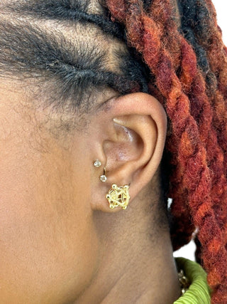 Boucles d'oreilles maille cyclone 12MM Bijoux or 18K - TRANSAC'OR