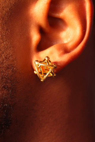 Boucles d'oreilles maille cyclone 14MM Bijoux or 18K - TRANSAC'OR