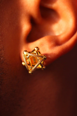 Boucles d'oreilles maille cyclone 14MM Bijoux or 18K - TRANSAC'OR