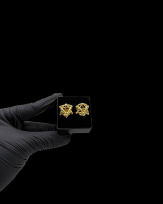 Boucles d’oreilles maille cyclone 18mm Bijoux or 18K - TRANSAC'OR